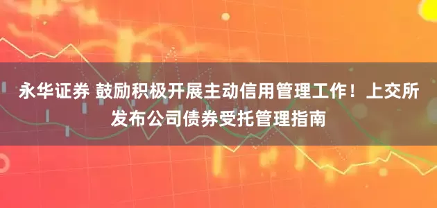 永华证券 鼓励积极开展主动信用管理工作！上交所发布公司债券受托管理指南